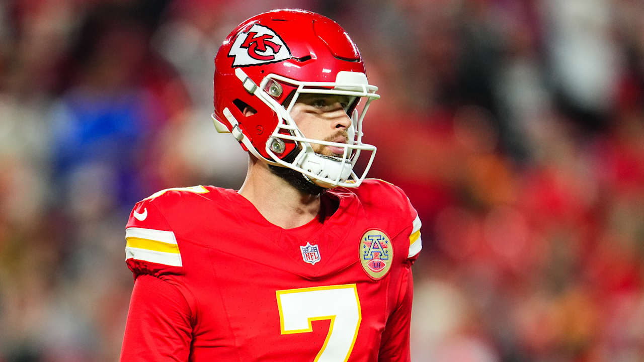 Chiefs kicker Harrison Butker (left knee) to undergo surgery, miss 3-4 weeks