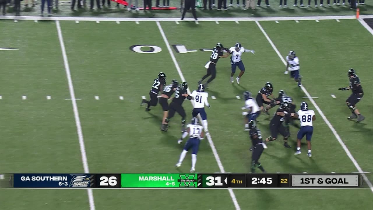 Marshall Thundering Herd running back Rasheen Ali's third rush TD of ...