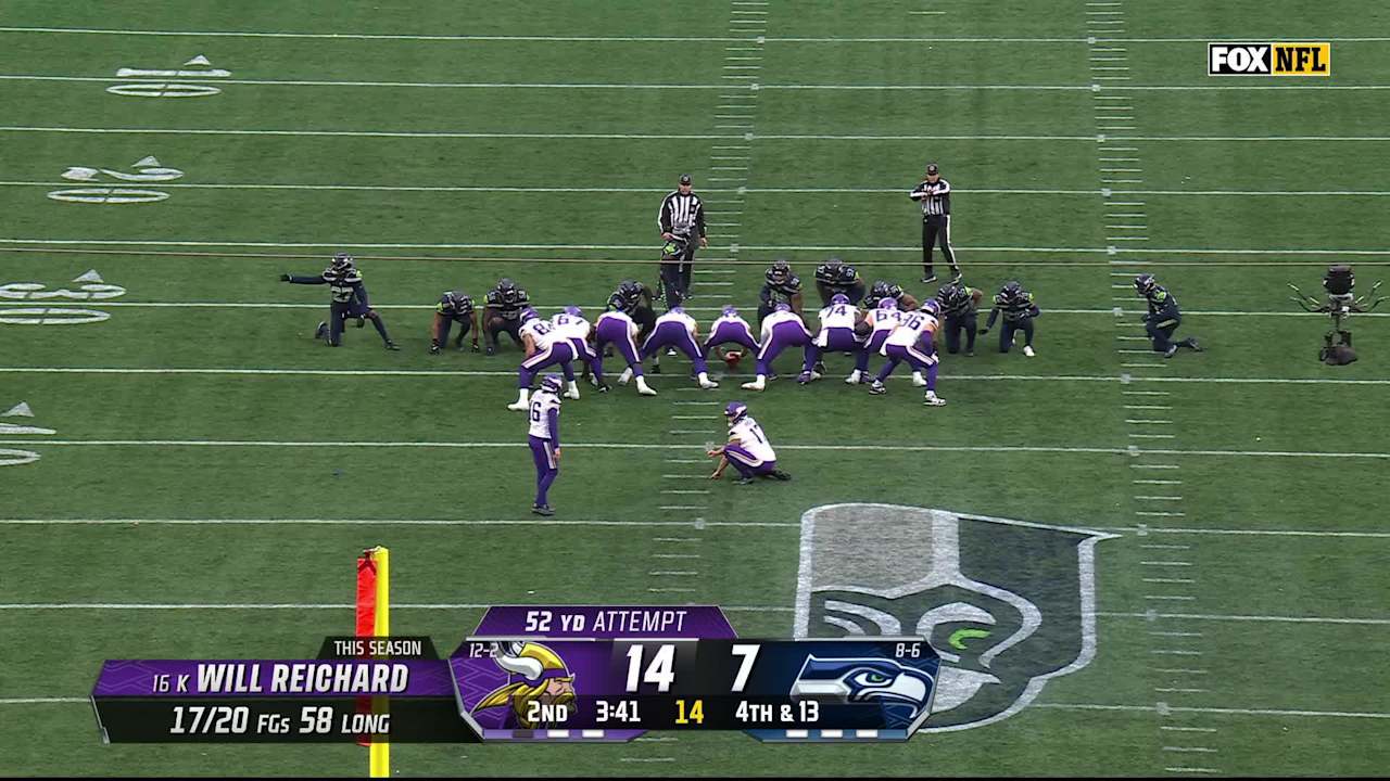 Minnesota Vikings kicker Will Reichard's 52yard field goal extends the