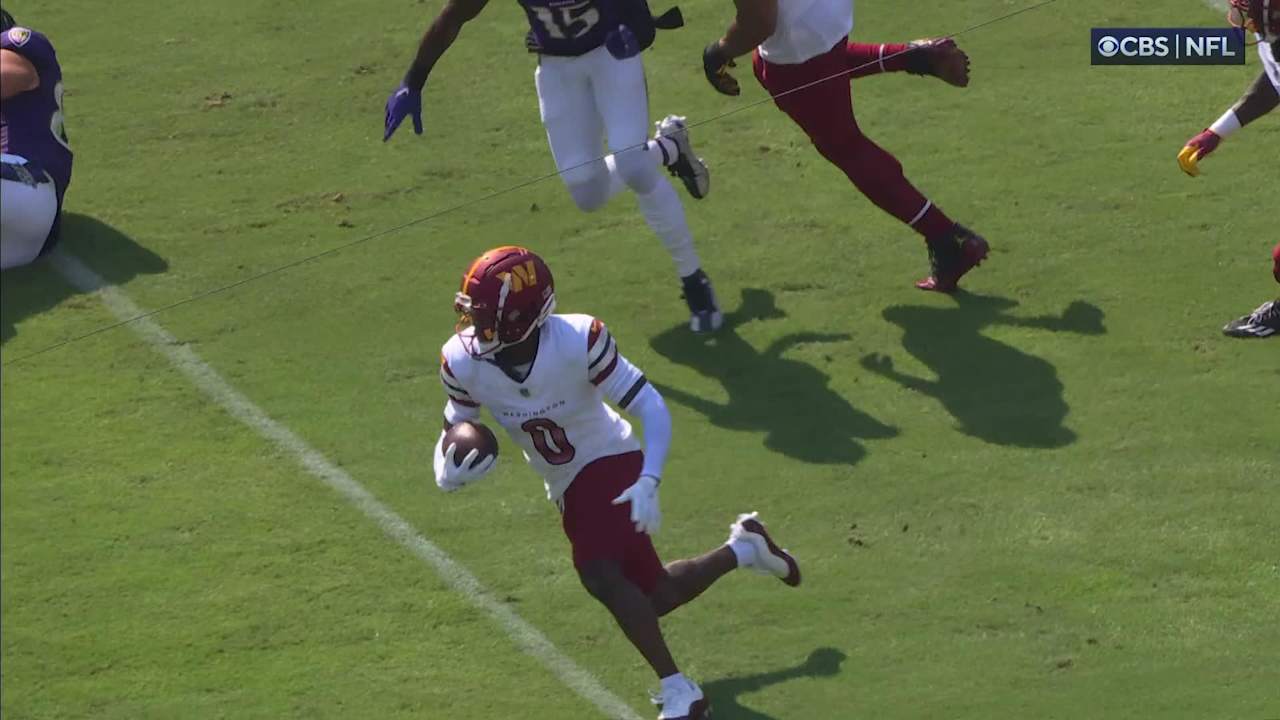 Washington Commanders cornerback Mike Sainristil's first INT ends with