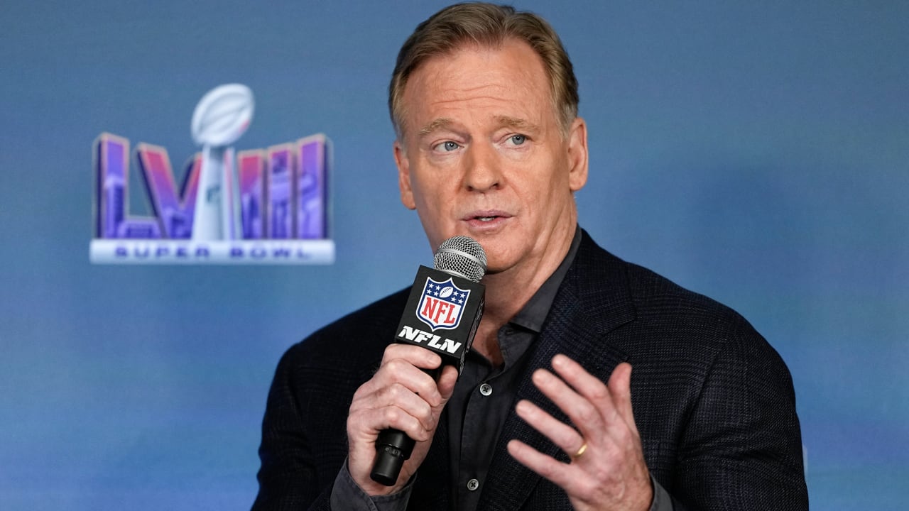 NFL Commissioner Roger Goodell addresses legalized gambling, officiating,  player safety ahead of Super Bowl LVIII