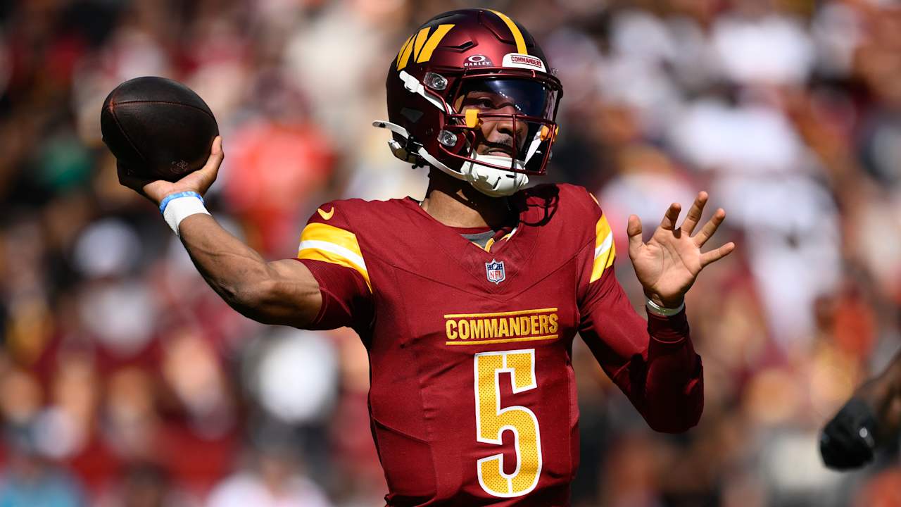 Commanders QB Jayden Daniels (rib) returns to practice, will be game-time decision vs. Bears