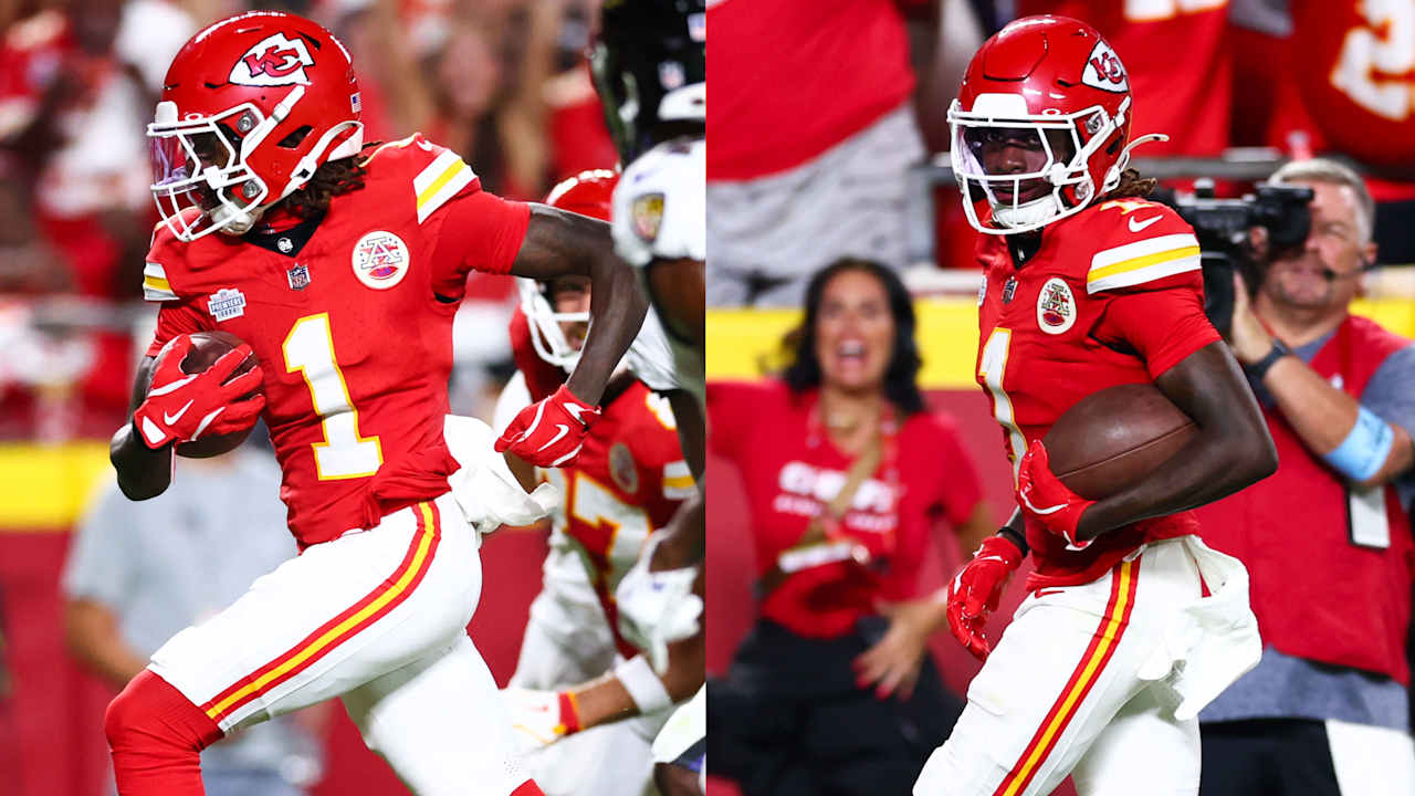 Take off! Chiefs first-round WR Xavier Worthy scores two touchdowns in season-opening win