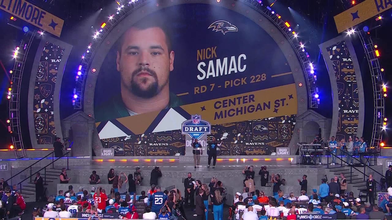 Baltimore Ravens select interior offensive lineman Nick Samac with No ...