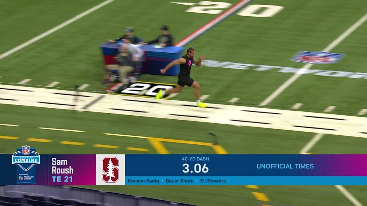 Tight end Sam Roush runs official 4.70-second 40-yard dash at 2026 combine
