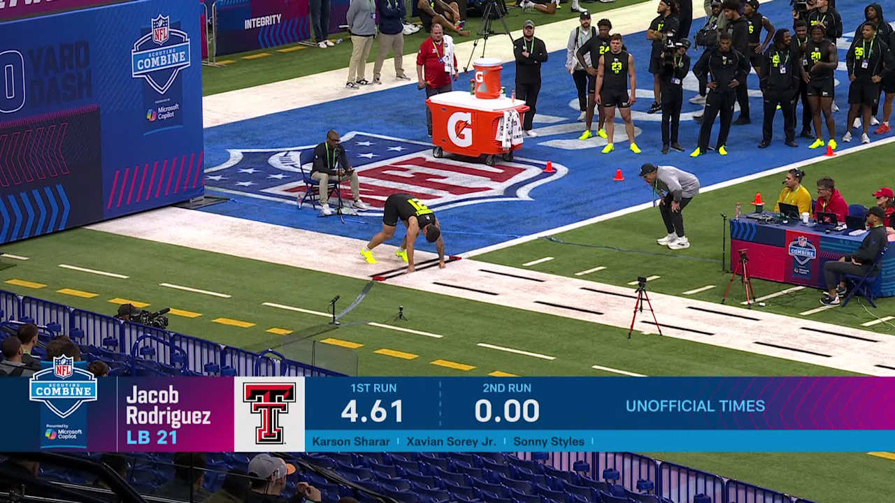 Linebacker Jacob Rodriguez runs official 4.57-second 40-yard dash at ...