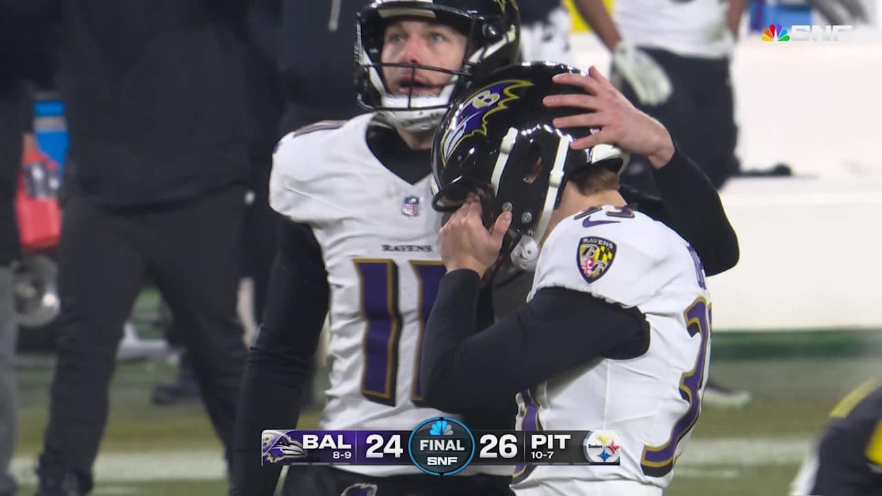 Baltimore Ravens kicker Tyler Loop's missed 44-yard field goal gives  Pittsburgh Steelers the win and the AFC North division title