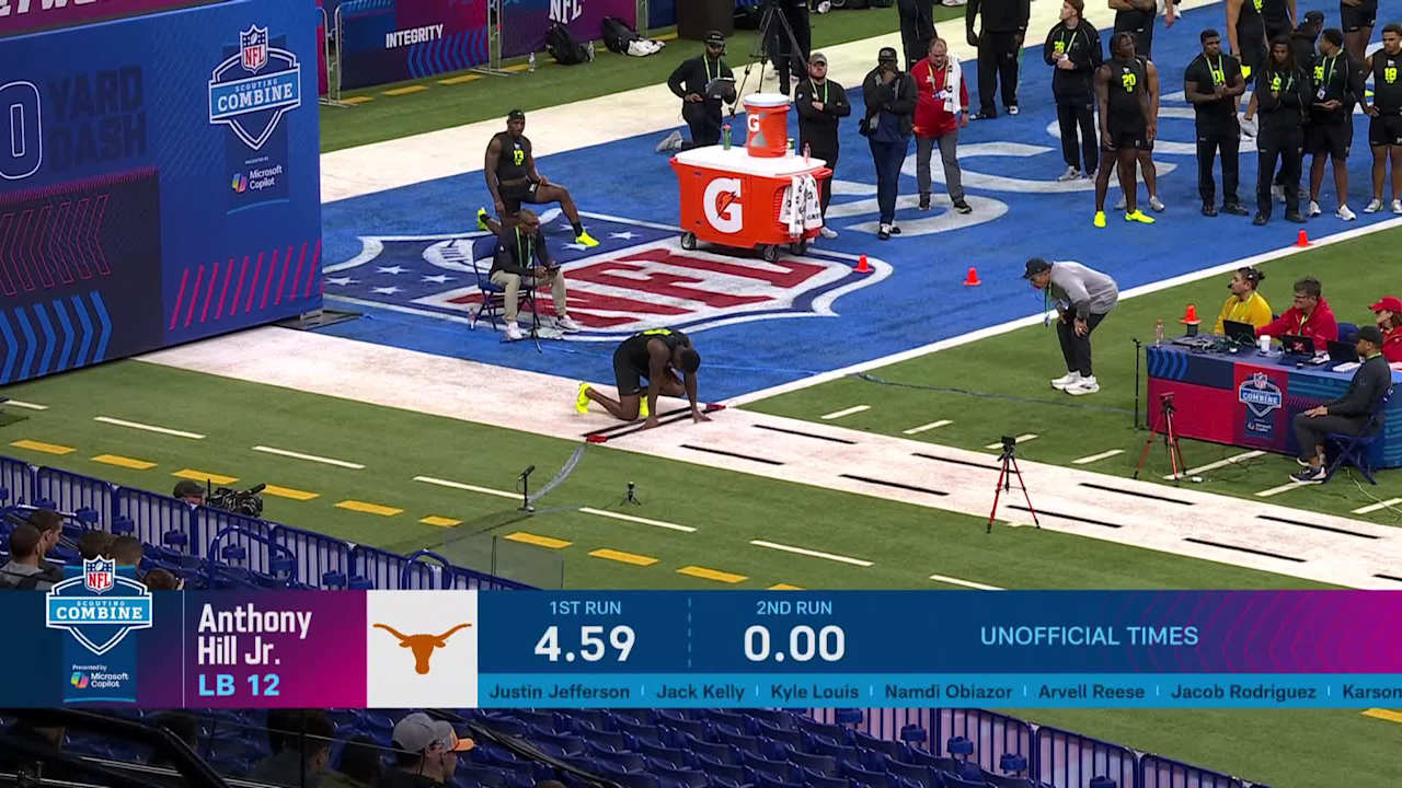 Anthony Hill Jr. runs official 4.51-second 40-yard dash at 2026 combine