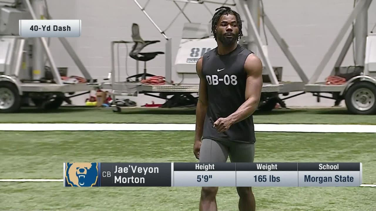 Defensive backs Eric Smith, John Huggins, Jae'Veyon Morton show off