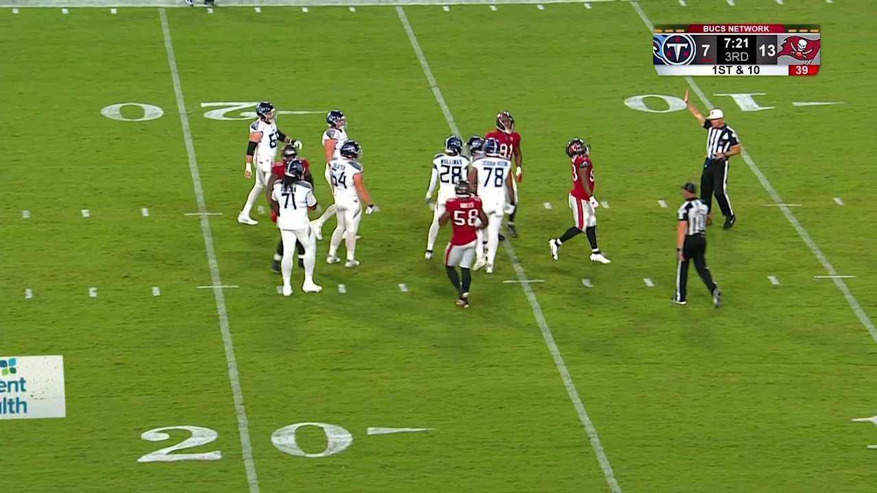 Tampa Bay Buccaneers linebacker Nick Jackson swings down Tennessee ...