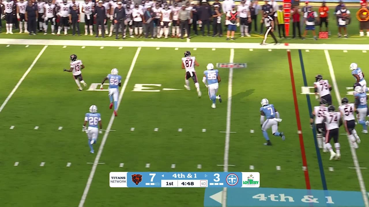 Chicago Bears quarterback Tyson Bagent converts fourth down on 19-yard ...