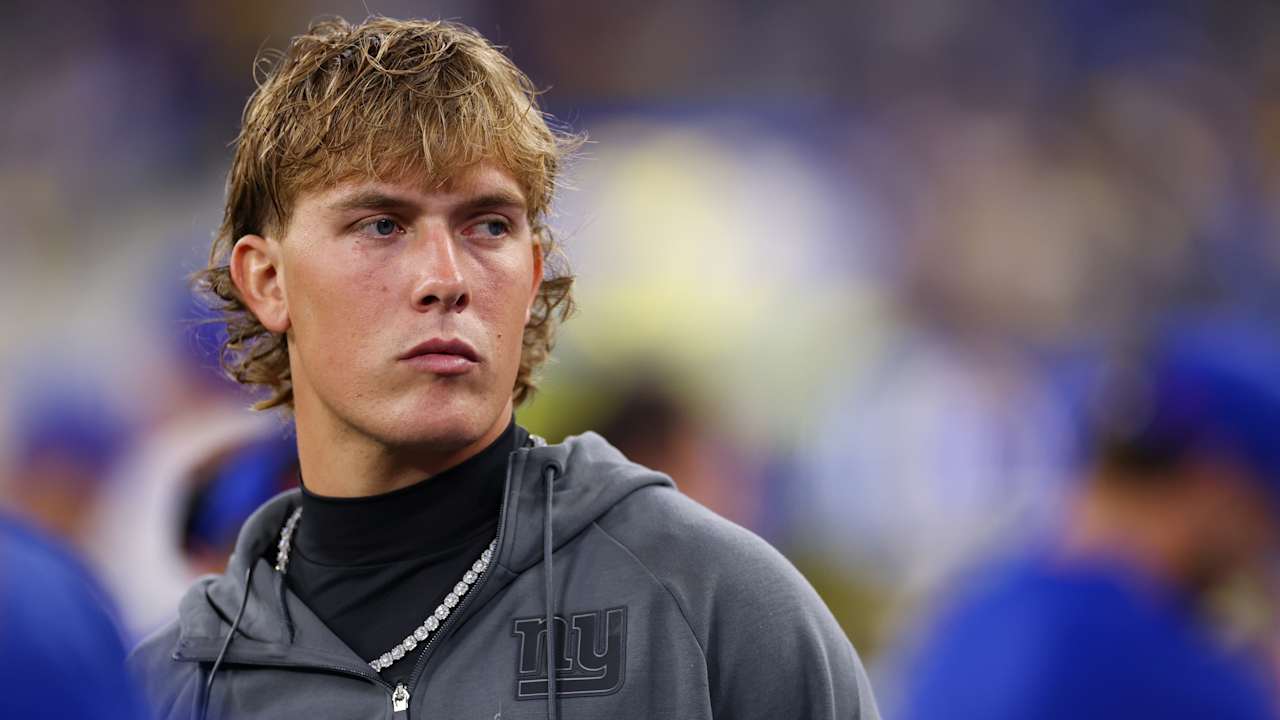 Giants quarterback Jaxson Dart in an NFL.com story about his knee injury update.