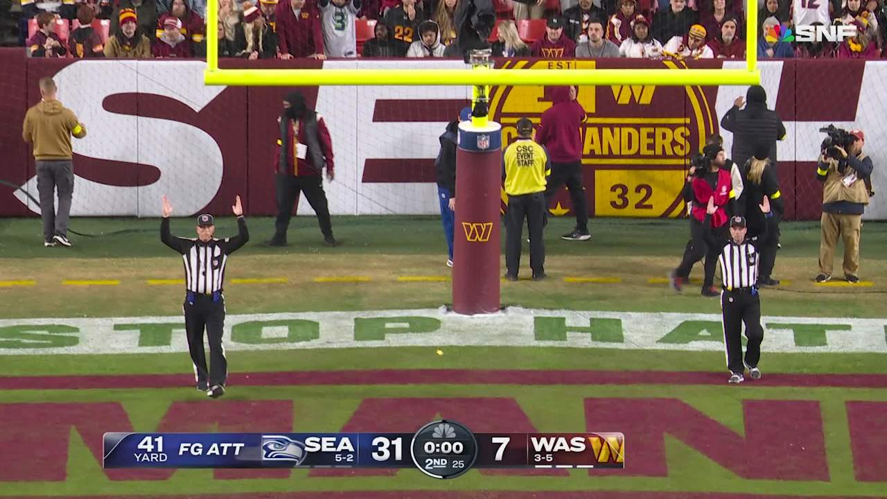 Image for Jason Myers 41-yard FG extends Seahawks lead to 31-7 at the half vs. Commanders