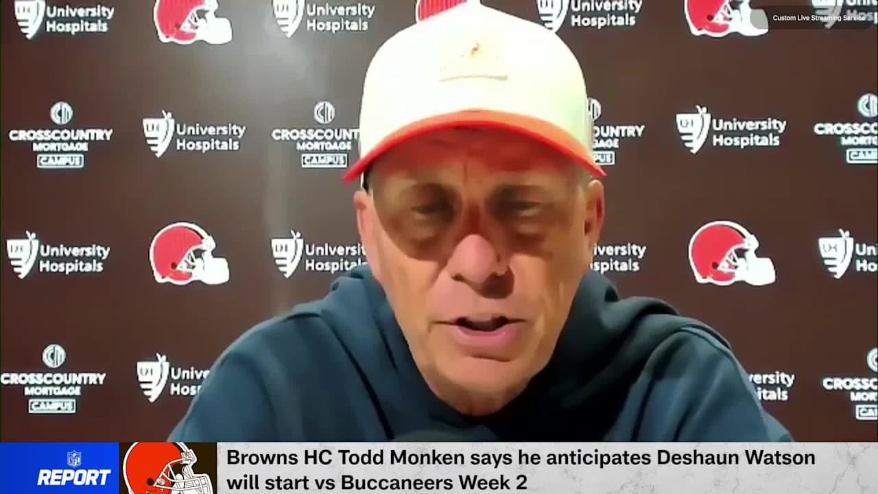 Cleveland Browns head coach Todd Monken on quarterback Deshaun Watson's ...