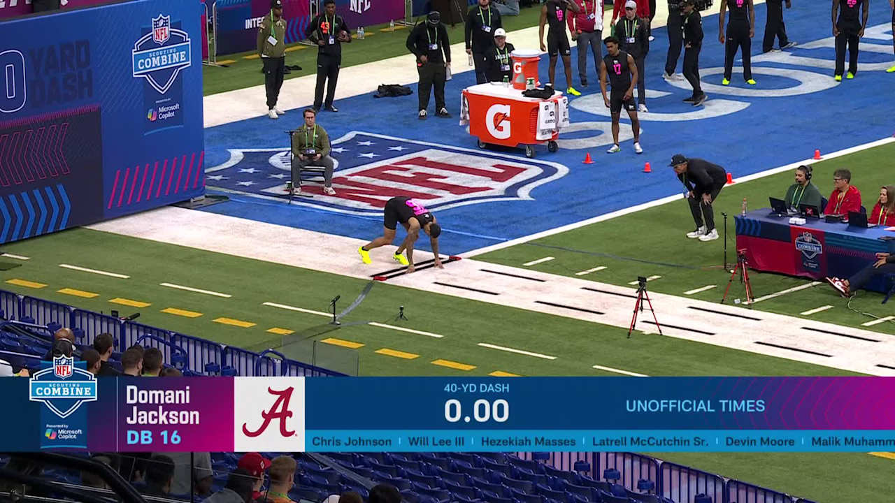 Cornerback Domani Jackson runs official 4.41-second 40-yard dash at ...