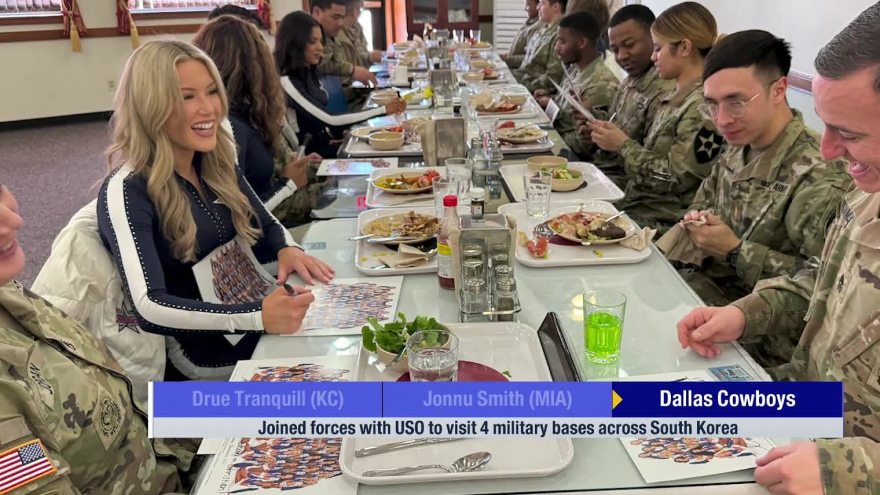 four military bases across South Korea Cowboys cheerleaders joined forces with USO to visit four military bases across South Korea