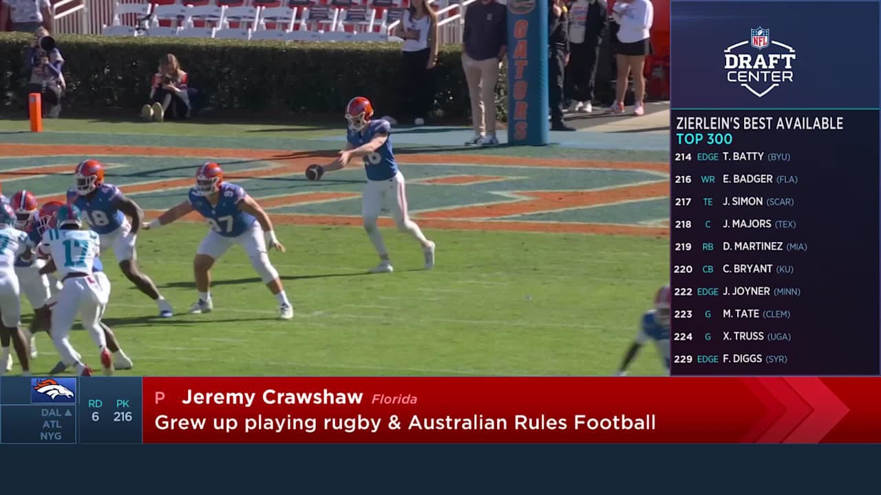Denver Broncos select punter Jeremy Crawshaw with No. 216 pick in 2025 ...
