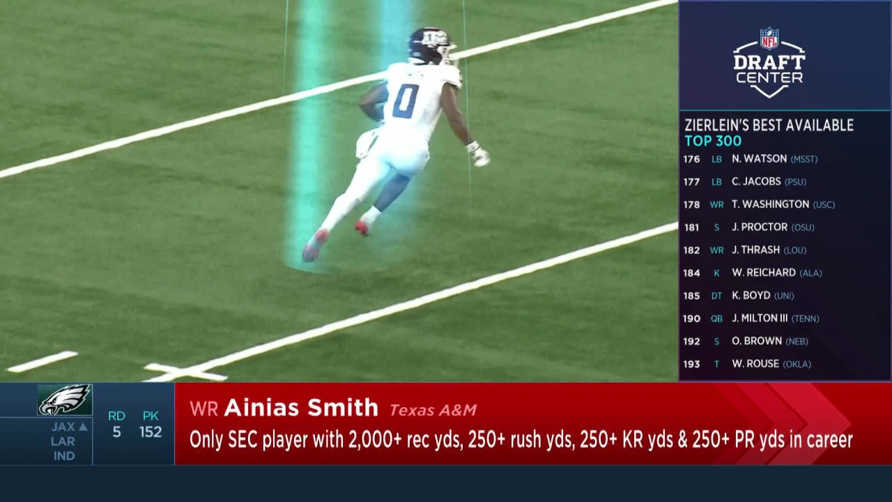 Philadelphia Eagles select Texas A&M Aggies wide receiver Ainias Smith