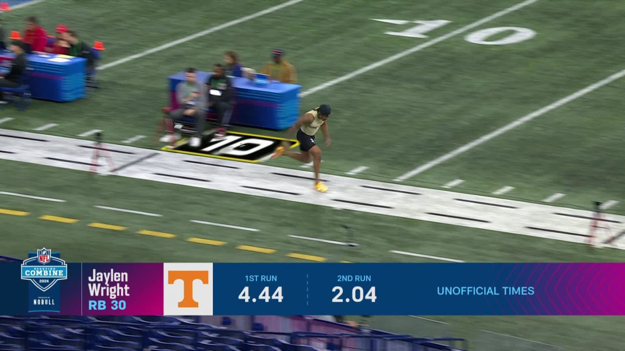 Running Back Jaylen Wright Runs Official 4.38-second 40-yard Dash At ...