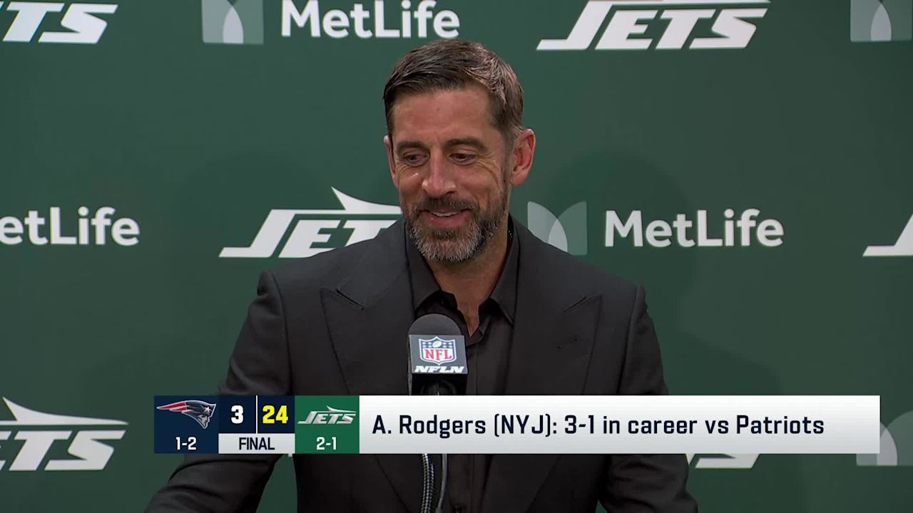 New York Jets quarterback Aaron Rodgers shares his emotions following ...