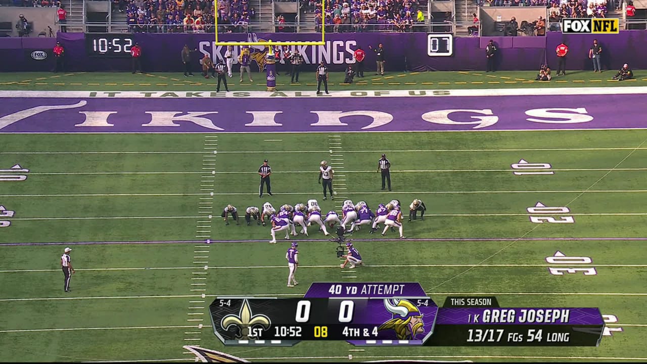 Minnesota Vikings kicker Greg Joseph's 40yard FG gives Minnesota the