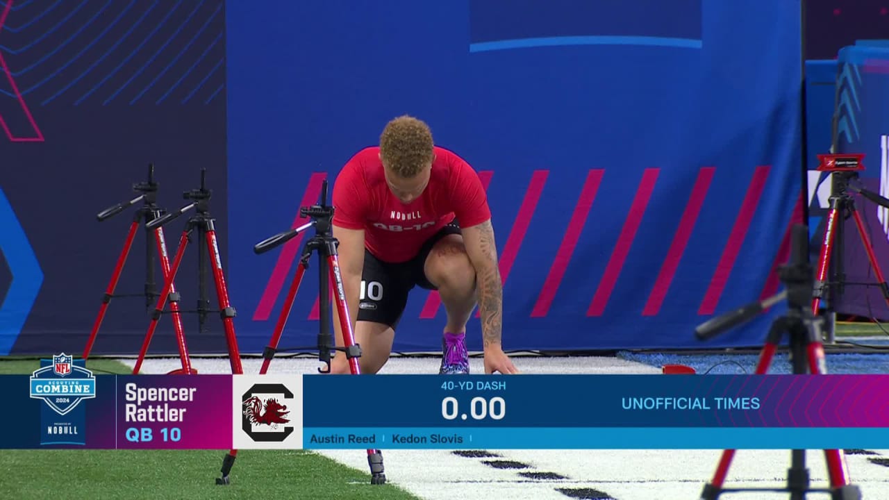 Quarterback Spencer Rattler runs 40yard dash at 2024 combine