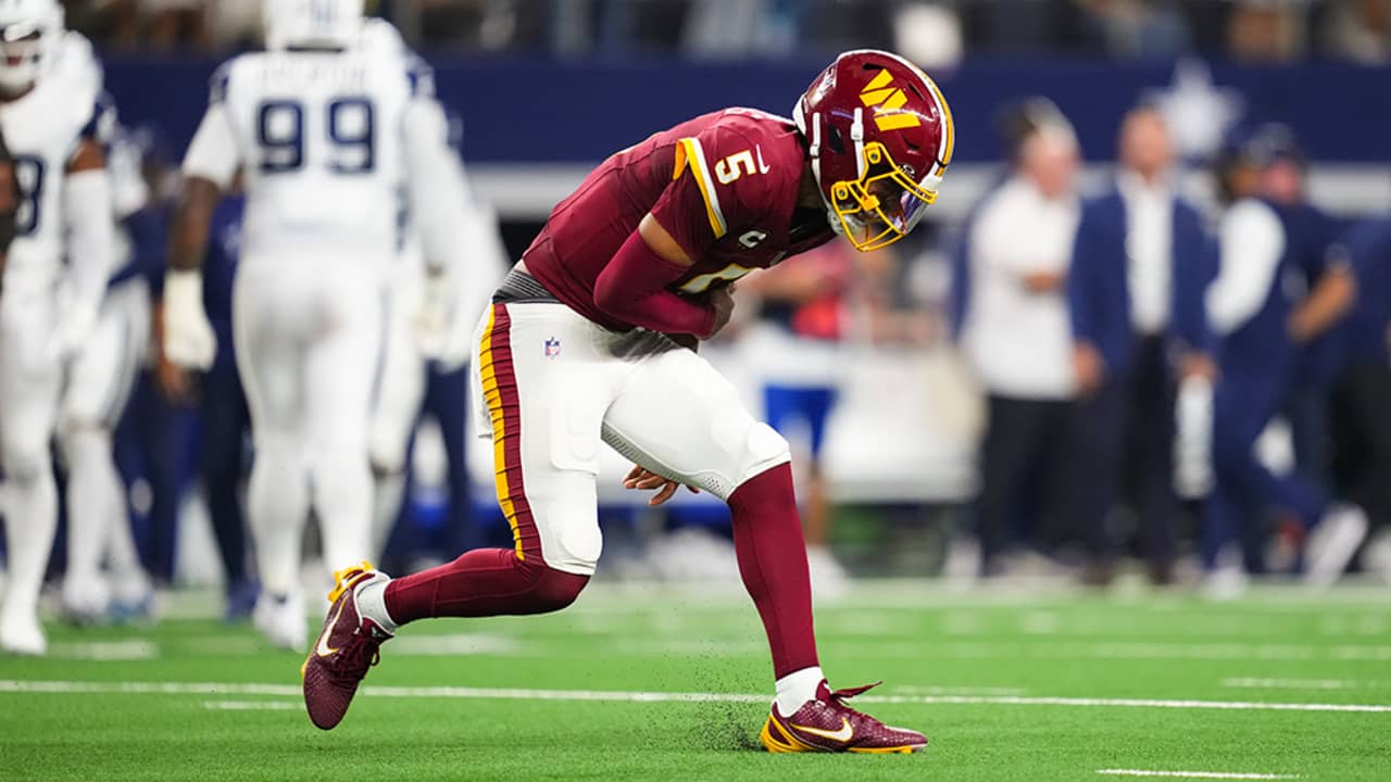 Commanders quarterback Jayden Daniels ruled out after left elbow injury against Cowboys
