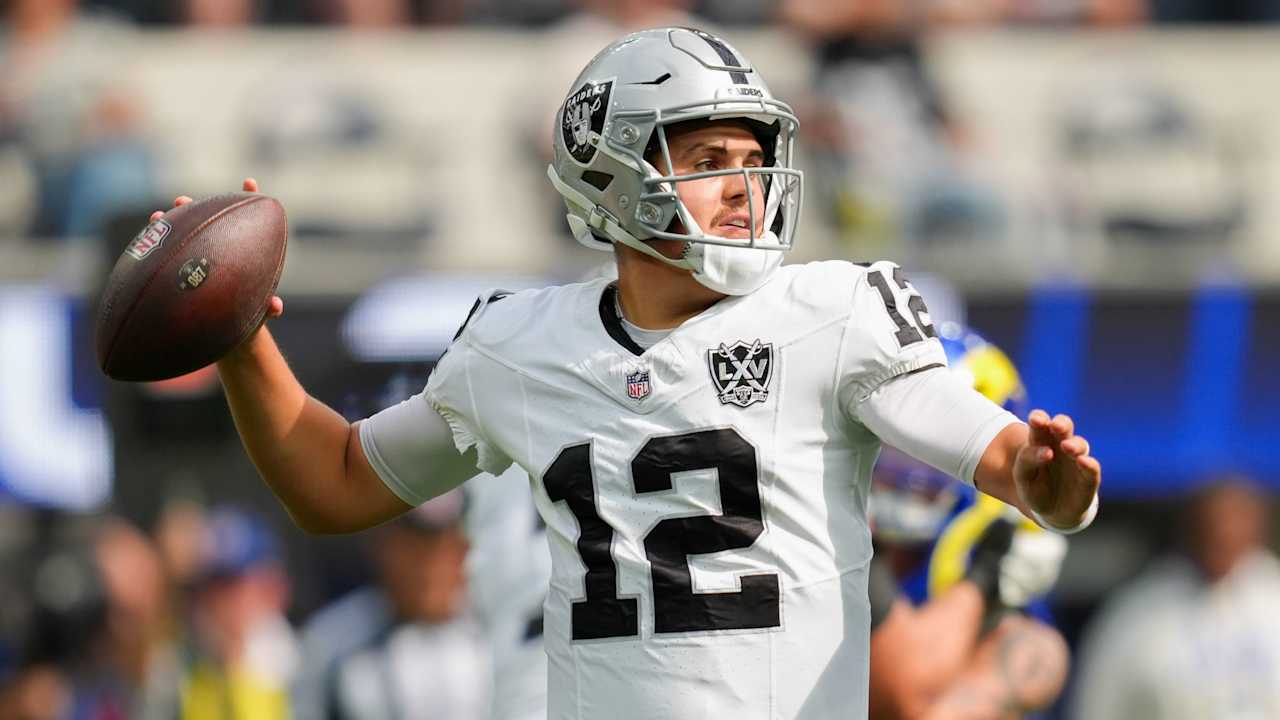 Raiders quarterback Aidan O’Connell will be out four to six weeks with a broken thumb and will be placed on injured reserve