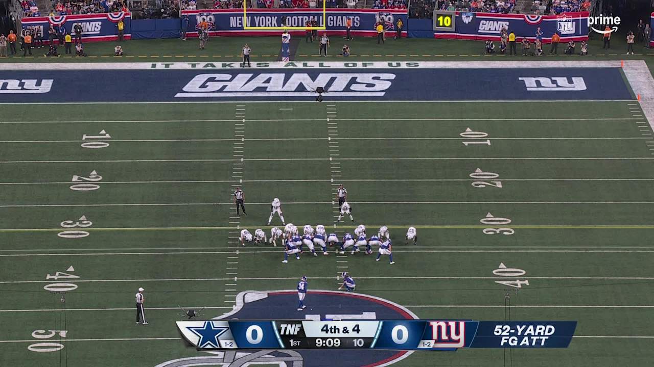 New York Giants Kicker Greg Joseph S 52 Yard Field Goal Puts Giants On