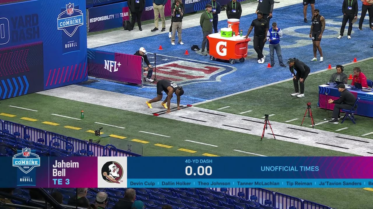 Tight end Jaheim Bell runs official 4.61second 40yard dash at the