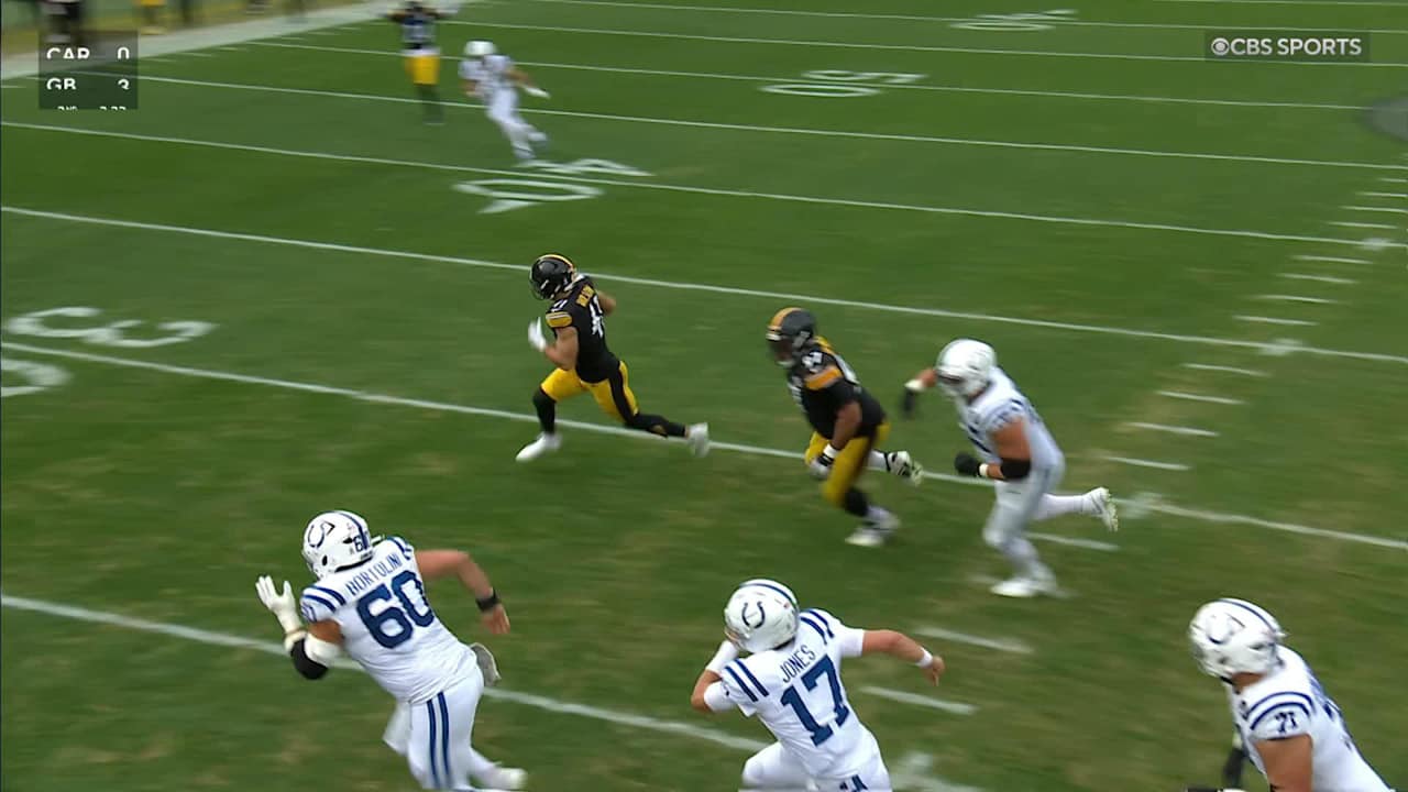 Pittsburgh Steelers linebacker Payton Wilson intercepts Indianapolis ...