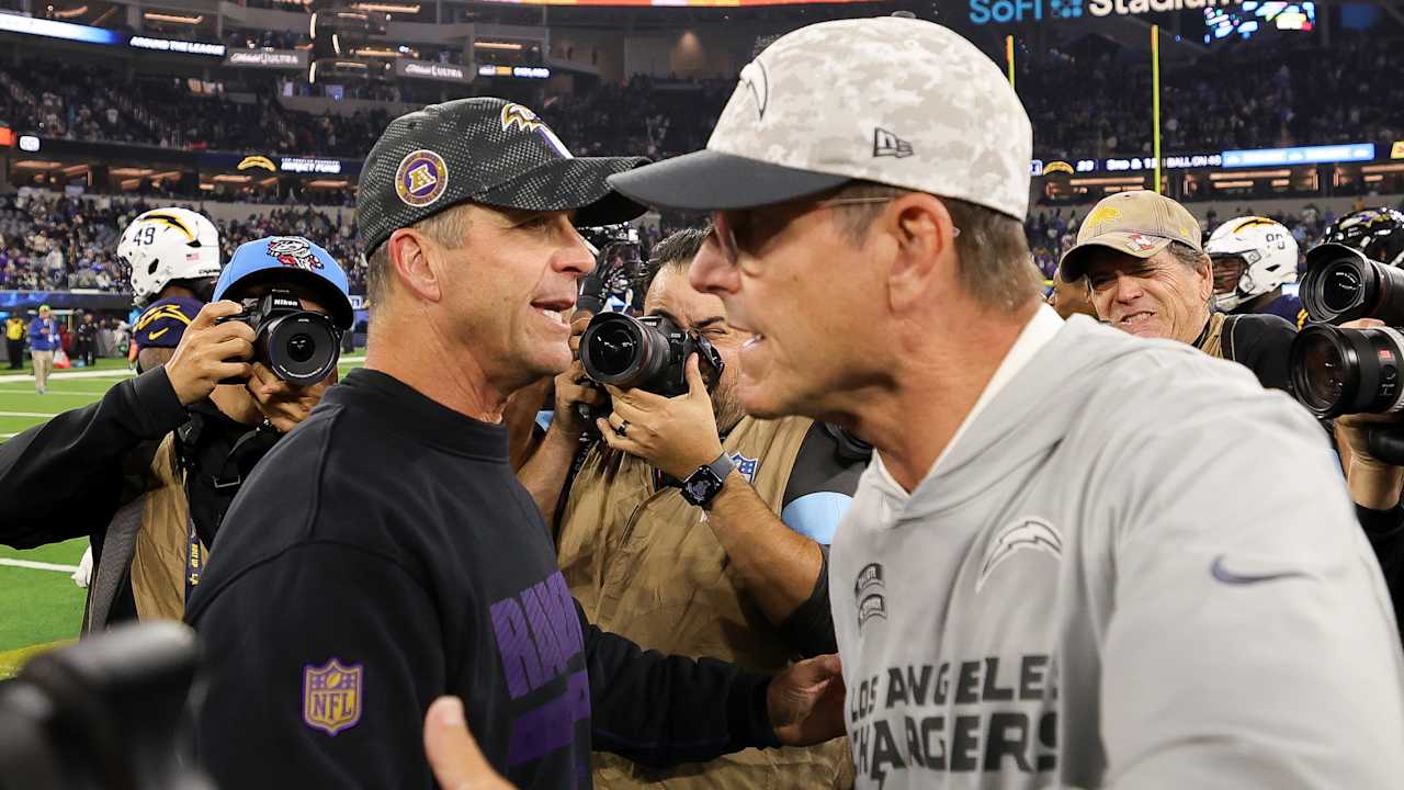 John Harbaughs gutsy fourthdown call is turning point in Ravens win over Chargers brother Jim  NFLcom