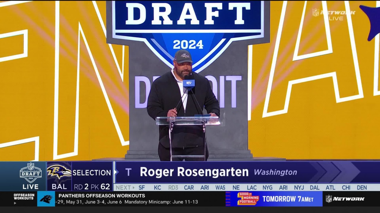 Baltimore Ravens select offensive tackle Roger Rosengarten with No. 62 ...