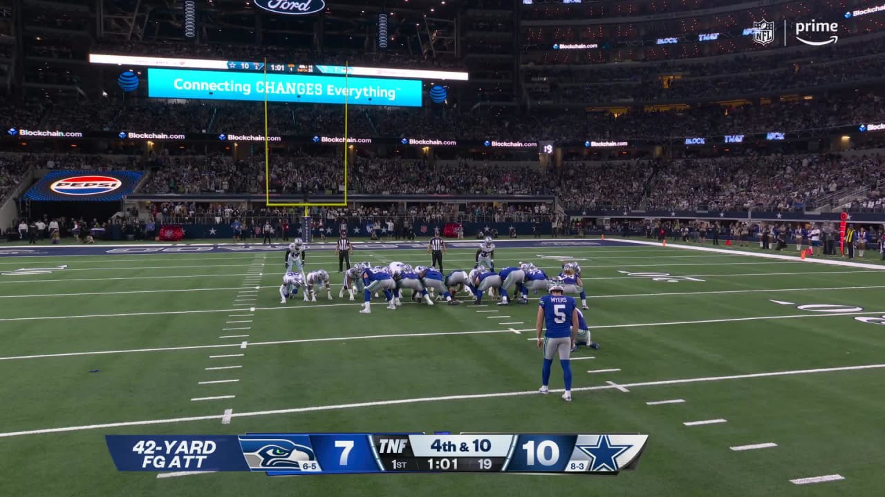 Seattle Seahawks kicker Jason Myers' 42-yard field goal try sails wide ...
