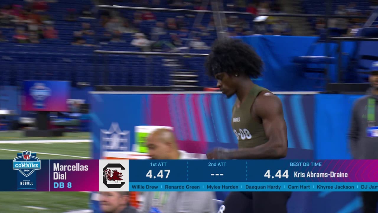Cornerback Marcellas Dial runs official 4.46second 40yard dash at