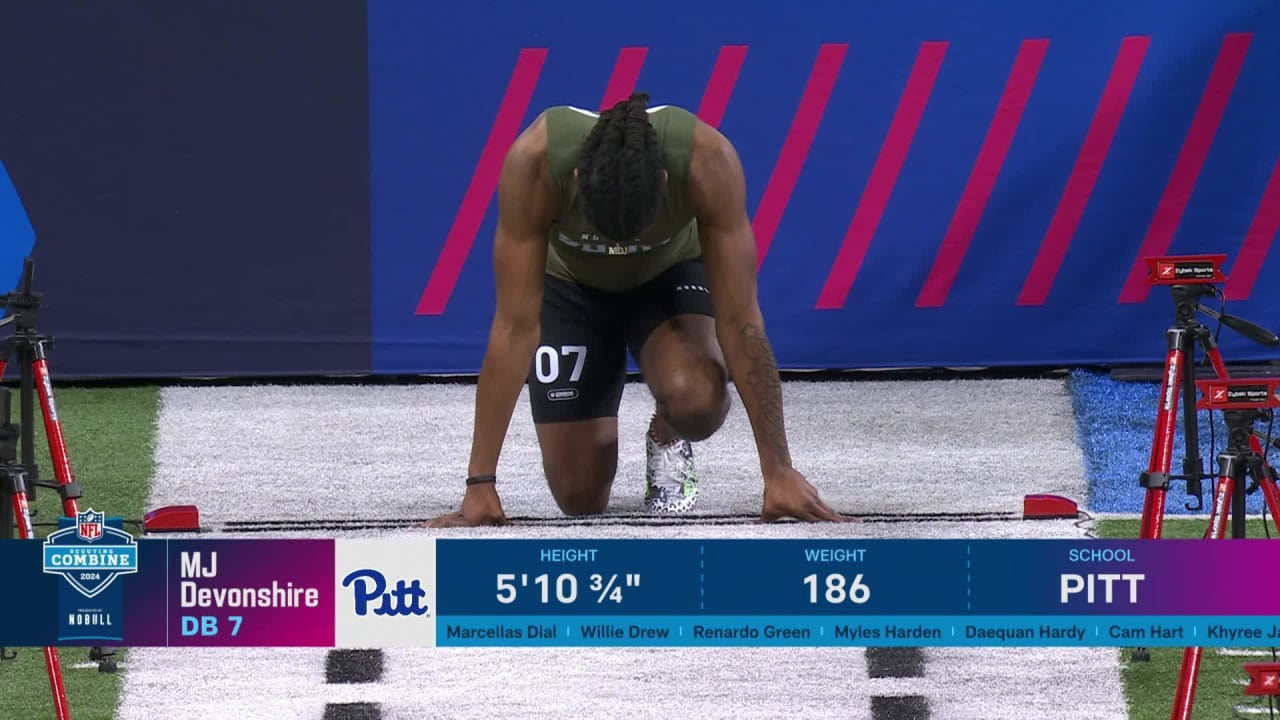 Cornerback M.J. Devonshire runs official 4.45second 40yard dash at