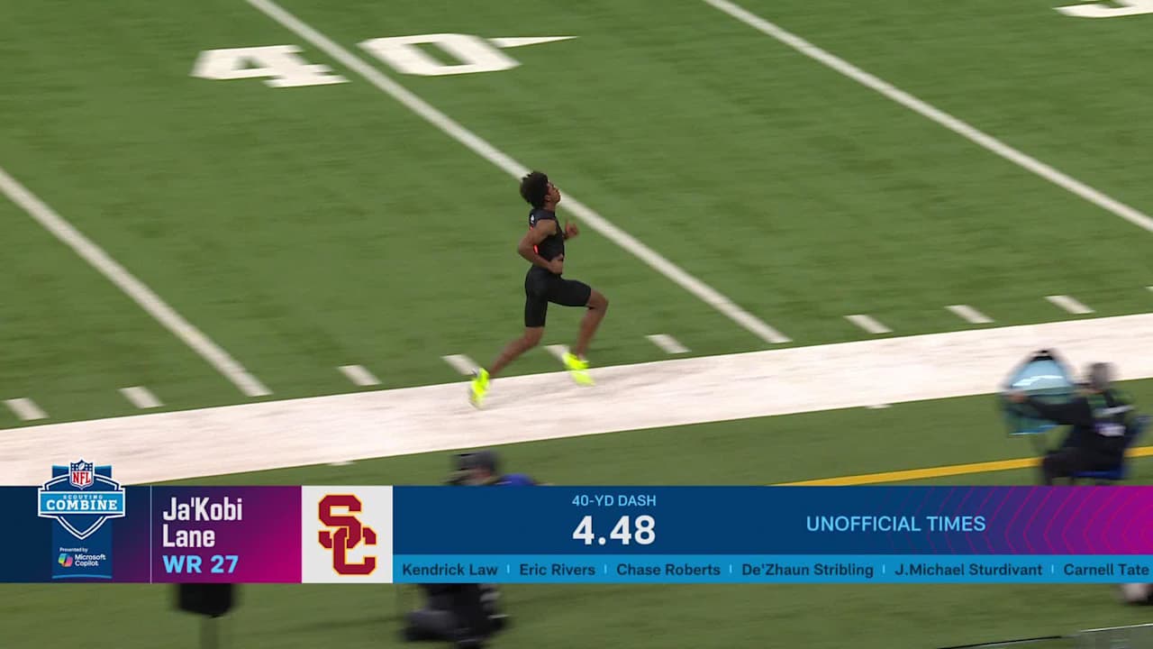 Wide receiver Ja'Kobi Lane runs official 4.47-second 40-yard dash at ...