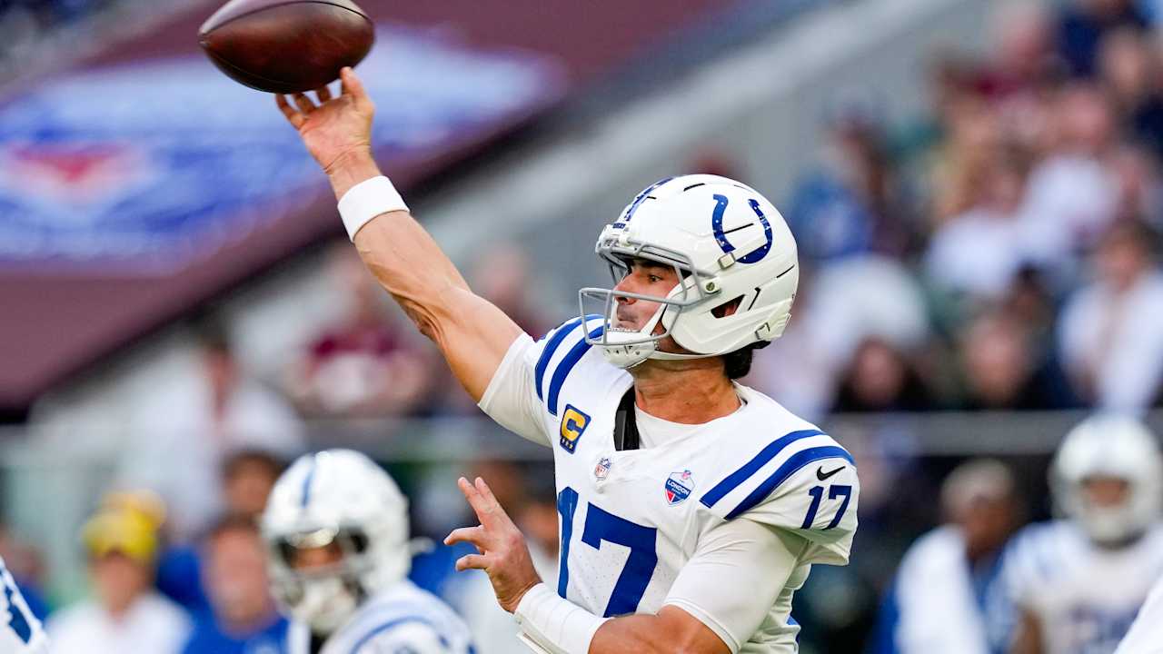 Indianapolis Colts quarterback Daniel Jones wins race to the pylon to ...
