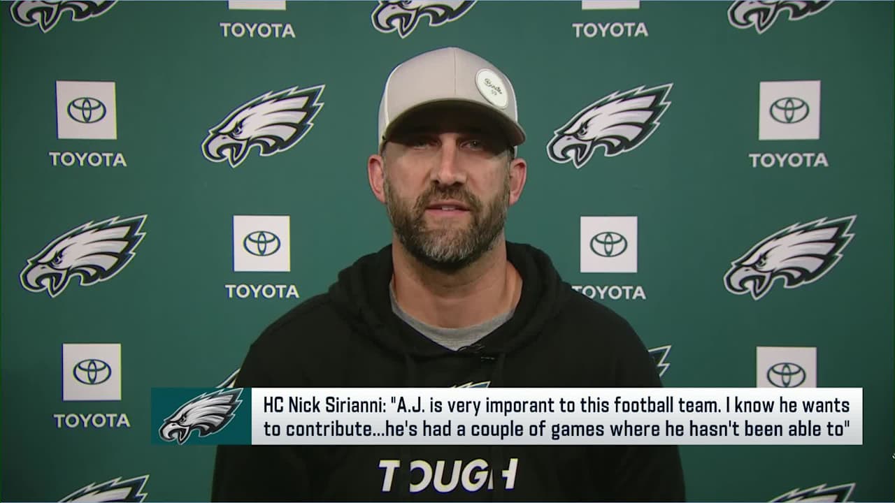 Philadelphia Eagles head coach Nick Sirianni on wide receiver A.J. Brown's  performance through first four weeks: 'I question nothing about his desire  to play good football' | 'NFL GameDay Kickoff'