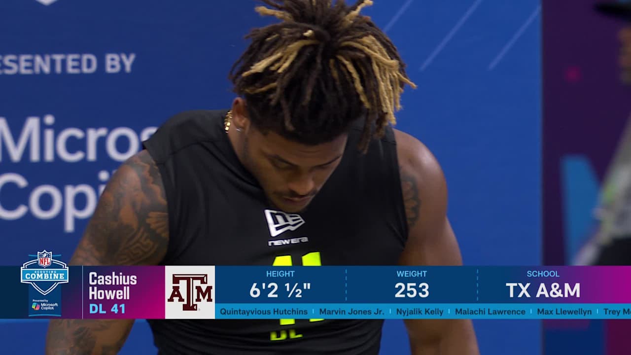 Edge rusher Cashius Howell runs official 4.59-second 40-yard dash at ...