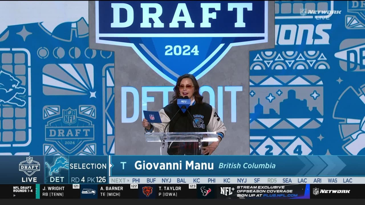 Detroit Lions select offensive tackle Giovanni Manu with No. 126 pick ...