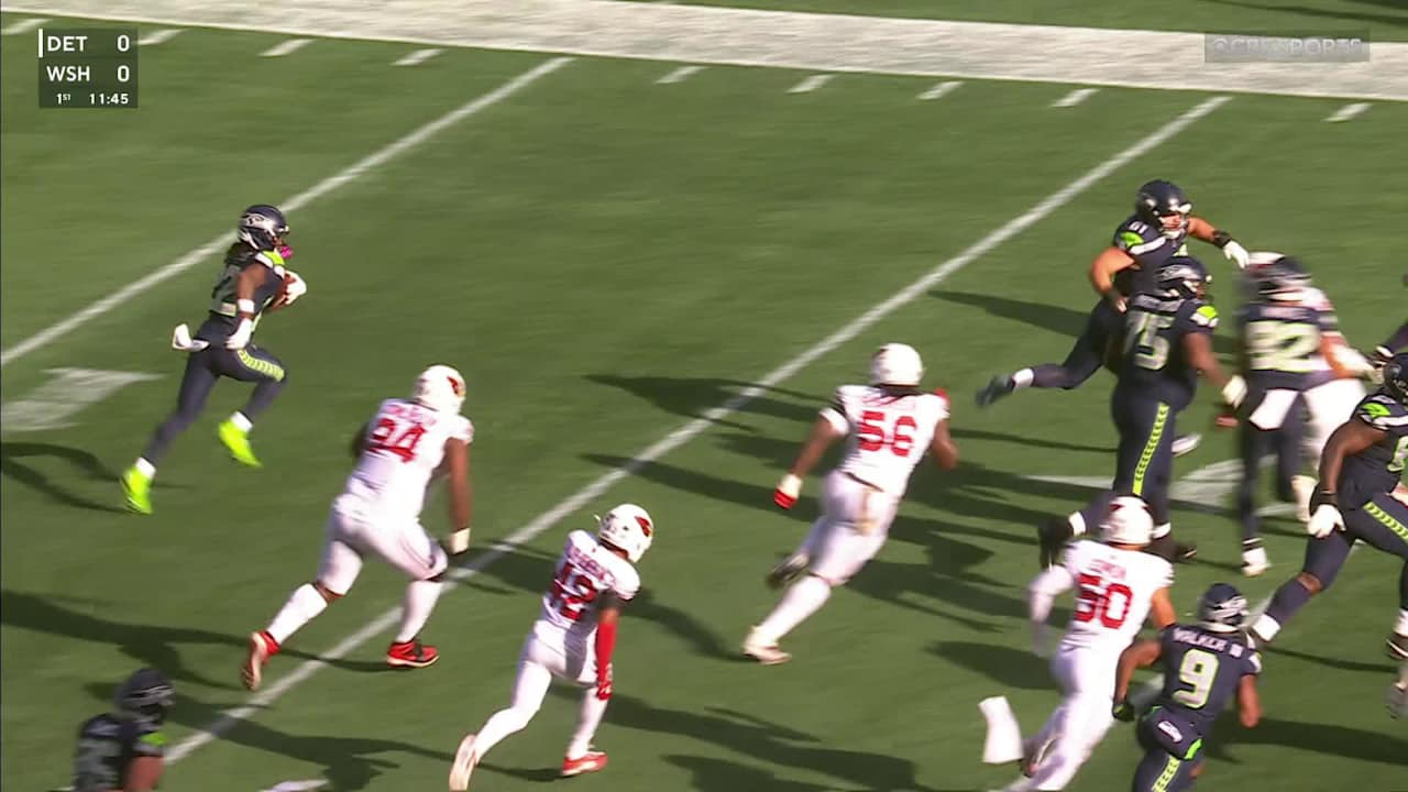 Seattle Seahawks new wide receiver Rashid Shaheed shows the speed on a ...