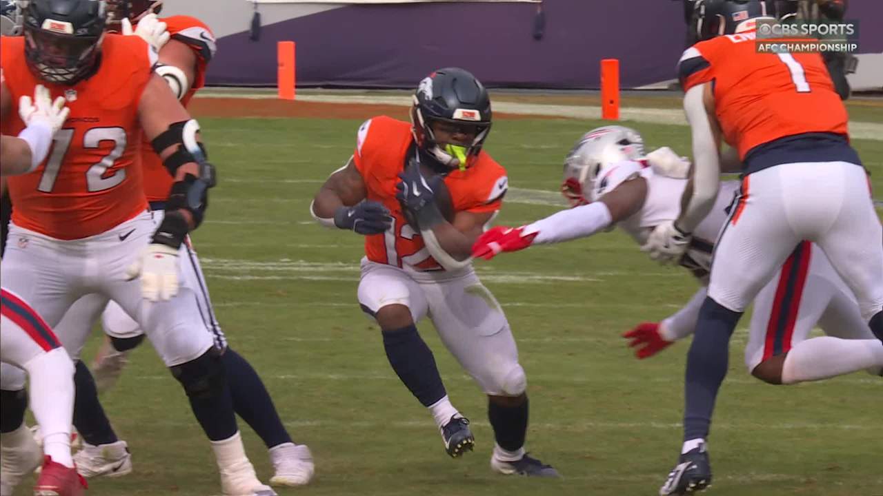 Every touch by Denver Broncos running back RJ Harvey vs. Patriots