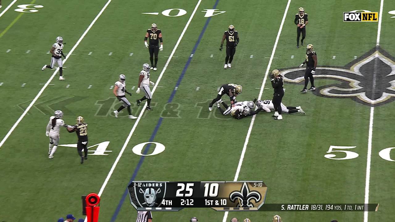 Las Vegas Raiders' defense shut down New Orleans Saints' attempt at ...