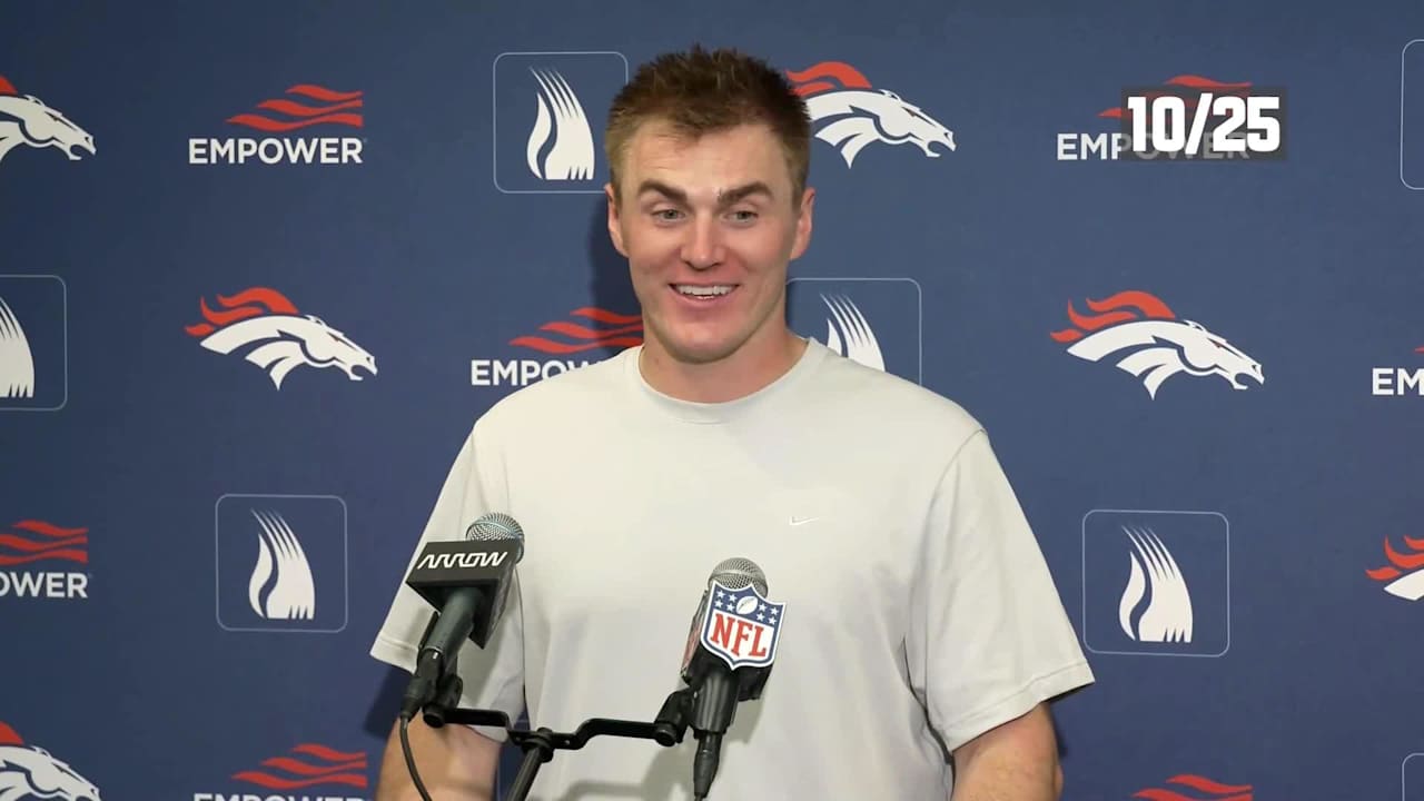 Denver Broncos quarterback Bo Nix jokes with reporter about his ...