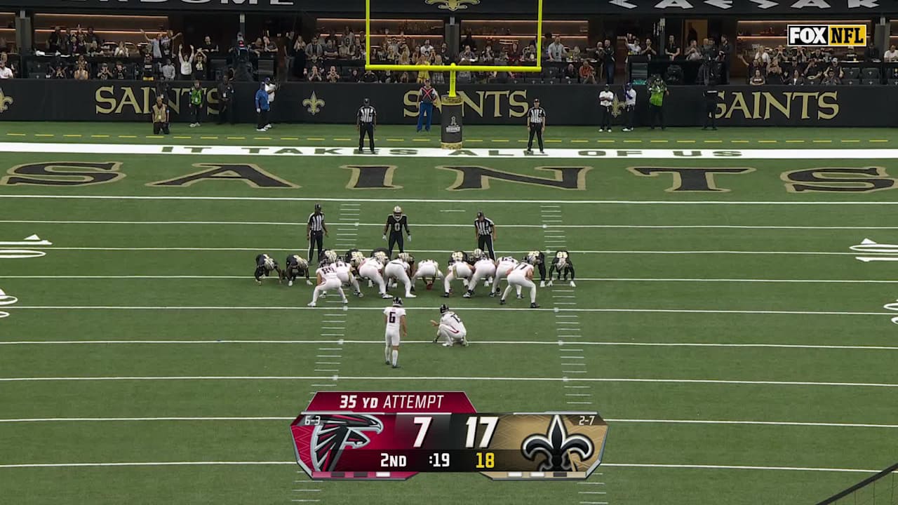 New Orleans Saints defensive lineman John Ridgeway III's field goal ...