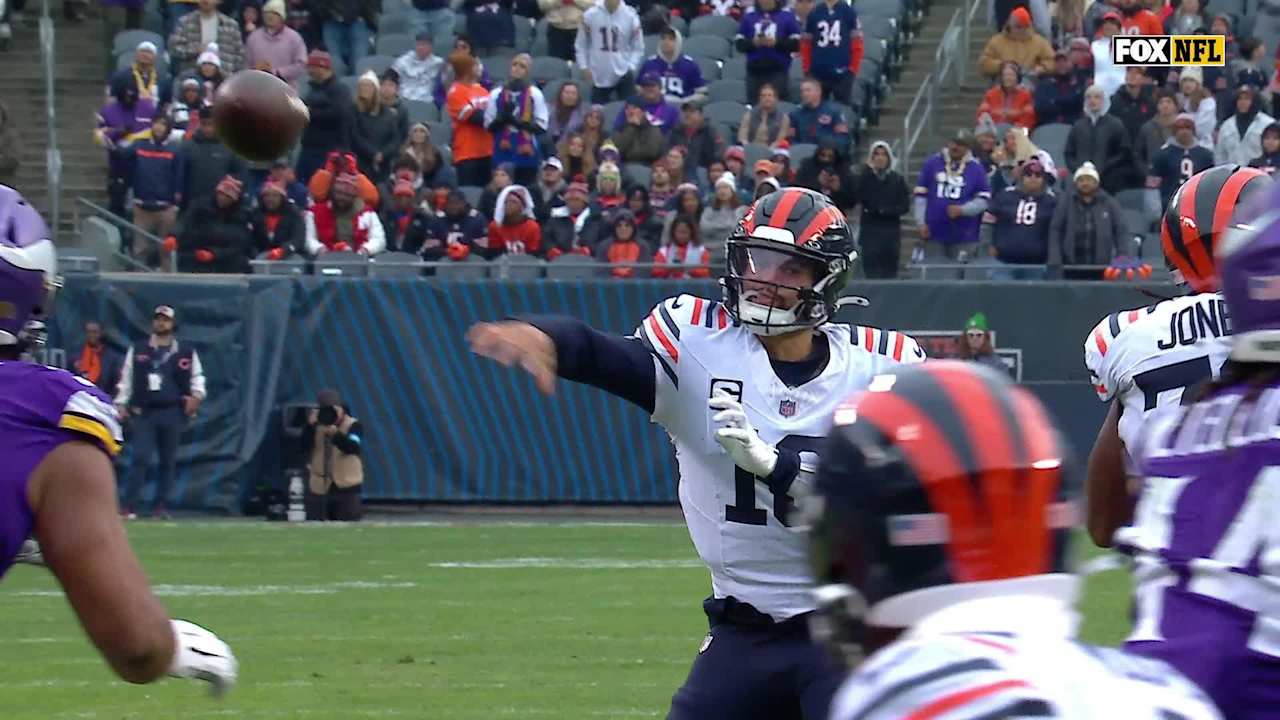 Chicago Bears quarterback Caleb Williams connects with wide receiver DJ ...