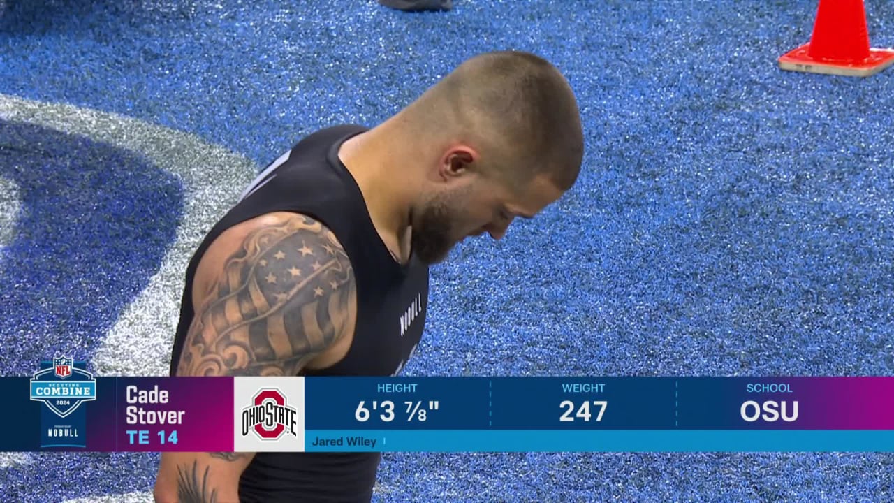 Tight end Cade Stover runs official 4.65second 40yard dash at 2025