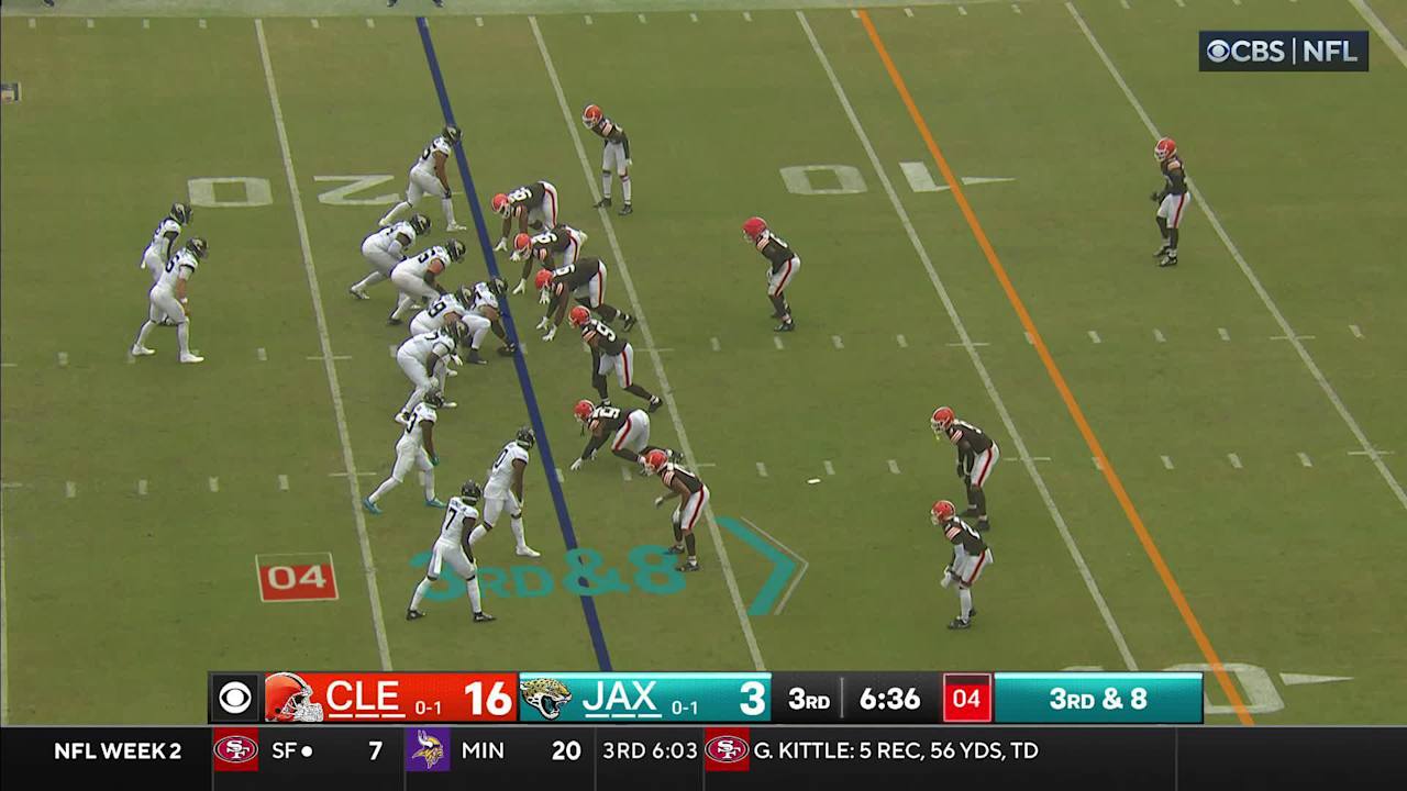 Cleveland Browns defensive end Myles Garrett brings down Jacksonville ...
