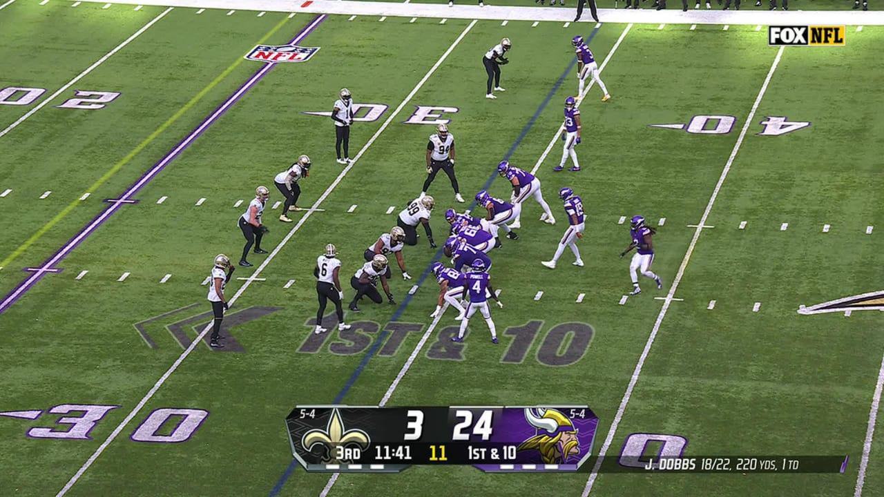 Minnesota Vikings wide receiver Jalen Nailor's first catch of 2023 goes